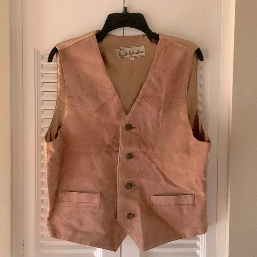NEW Qindiao turn fur leather man vests. - Picture 1 of 6